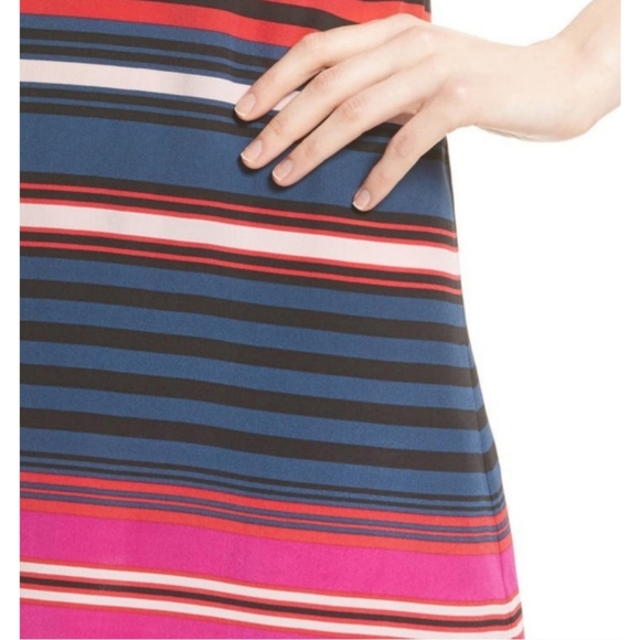 Joie Silk Dress Womens Size XS Dawna Sleeveless Navy Multi Stripe Tank Shift - Picture 6 of 16